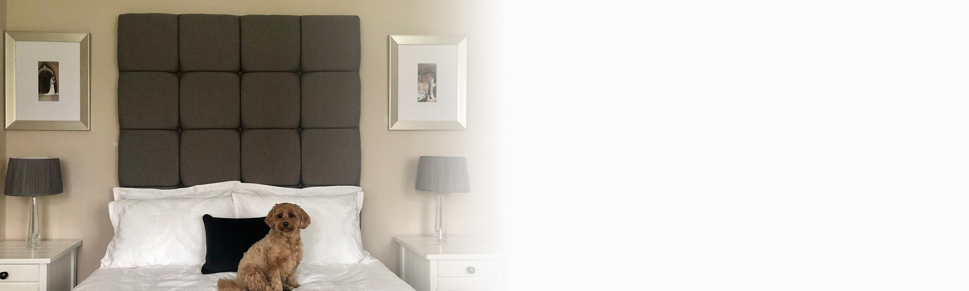 Oversize panelled headboards